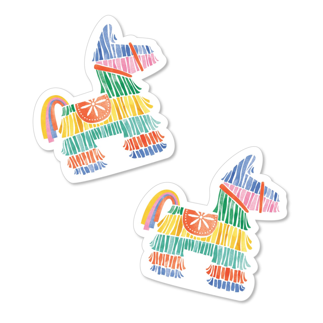 Big Dot of Happiness Fiesta Small Paper Cutouts, DIY Mexican Themed Party Decor Craft for Cinco De Mayo, Colorful Pinata Shaped Cut-Outs - 24 Ct